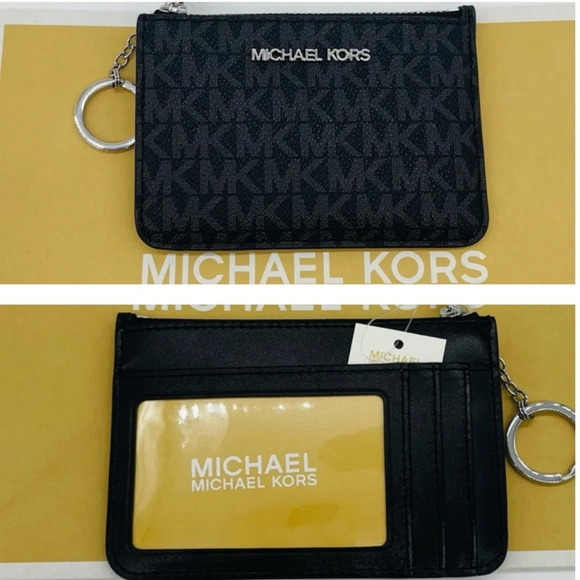 Michael Kors Small TZ Coinpouch wID Black - Picture 1 of 7